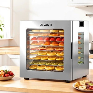 10 Trays Food Dehydrator Stainless Steel Visible Glass Door 850W