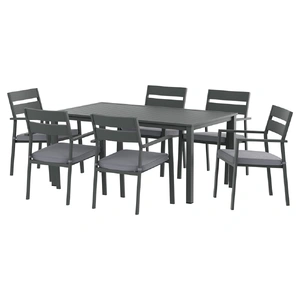Gardeon Outdoor Dining Set 7 Piece Aluminum Table Chairs Setting Black