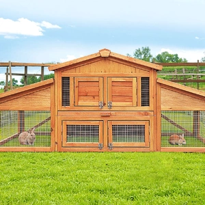 Chicken Coop Rabbit Hutch 169cm x 52cm x 72cm Large House Outdoor Wooden Run Cage