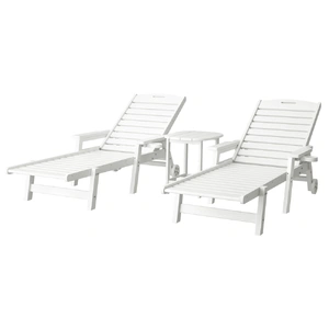 Gardeon Sun Lounge Lounger Beach Chair HDPE Patio Outdoor Furniture with Wheels White