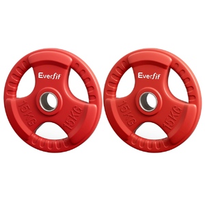 Weight Plates Standard 15kgx2 Dumbbell Barbell Plate Weight Lifting Home Gym Red