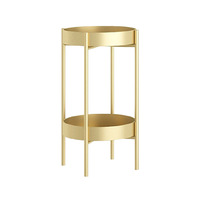 2 Layer 50cm Gold Metal Plant Stand Flower Pot Holder Corner Shelving Rack Indoor Display