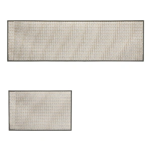 Marlow Kitchen Rug 2PCS Woven Non Slip Absorbent Grey