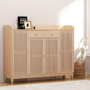 Shoe Rack Cabinet with Shelves 26 Pairs Pine