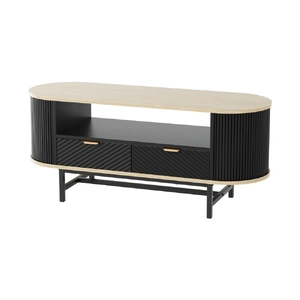 Artiss Coffee Table Drawer Shelf Wood&Black