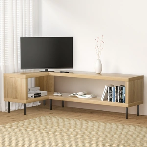 Entertainment Unit Corner TV Cabinet Storage Shelving Unit Bevis
