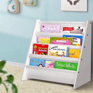 4 Tiers Kids Bookshelf Magazine Shelf Children Bookcase Rack Organiser