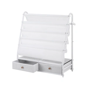 Kids Bookshelf Metal Storage Rack Toy Organiser Display Shelf Drawer White