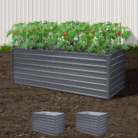 Garden Bed 240x80x77cm Planter Box Raised Container Galvanised Herb