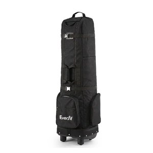 Golf Travel Bag Flight Cover Foldable Soft Case Wheels Black