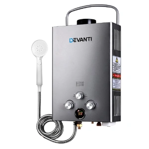 Portable Gas Water Heater With Pump LPG System Grey