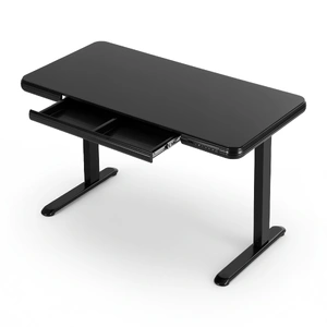 Electric Standing Desk Motorised Glass Top Black 120CM