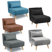 Mosgiel Adjustable Chair Single Sofa Bed Faux Linen