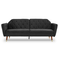 Perkiomen Faux Velvet Tufted Sofa Bed Couch Futon