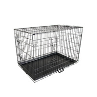 Wire Dog Cage Foldable Crate Kennel with Tray