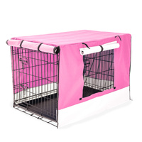 Wire Dog Cage Foldable Crate Kennel with Tray + Cover Combo