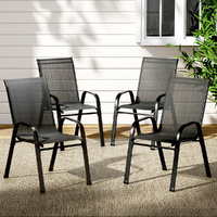 Outdoor Stackable Chairs Lounge Chair Bistro Set Patio Furniture