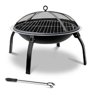 Fire Pit BBQ Charcoal Smoker Portable Outdoor Camping Pits Patio Fireplace