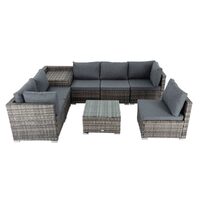 8PCS Outdoor Furniture Modular Lounge Sofa Lizard