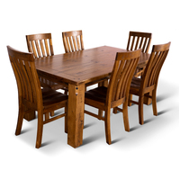 Teasel Dining Set Table Chair Solid Pine Wood Timber - Rustic Oak