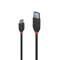 LINDY USB C-A 3A Cable Black Line