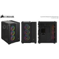 CORSAIR Crystal Series 680X RGB ATX High Airflow, USB 31 Type-C, Tempered Glass, Smart Dual Chamber Cube Case