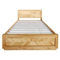 Rudall Bed Parquet Solid Messmate Timber Wood Frame Mattress Base