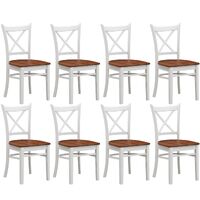 Lupin Dining Chair Crossback Solid Rubber Wood Furniture - White Oak