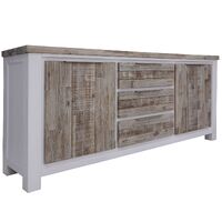 Plumeria Buffet Table Door Drawer Solid Acacia Timber - White Brush