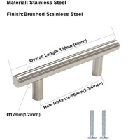 Brushed Stainless steel Kitchen Door Cabinet Drawer Handle Pulls
