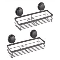 2 Pack Corner Shower Caddy Shelf Basket Rack with Premium Vacuum Suction Cup No-Drilling for Bathroom and Kitchen