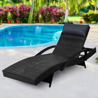 Outdoor Sun Lounge Furniture Day Bed Wicker Pillow Sofa Set