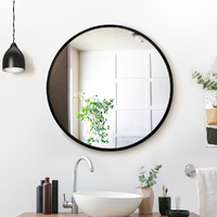 Round Wall Mirror Makeup Bathroom Mirror Frameless