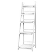 Display Shelf 5 Tier Wooden Ladder Stand Storage Book Shelves Rack