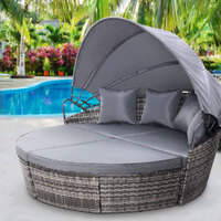 Outdoor Lounge Setting Patio Furniture Sofa Wicker Garden Rattan Set Day Bed