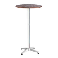 Outdoor Bistro Set Bar Table Stools Adjustable Aluminium Cafe Wood