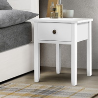 Timonium Bedside Tables Drawer Side Table Nightstand White Storage Cabinet White Shelf