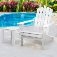 Outdoor Sun Lounge Beach Chairs Table Setting Wooden Adirondack Patio Lounges Chair