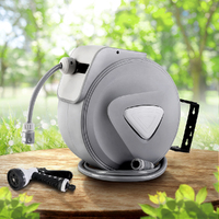 Retractable Water Hose Reel Garden Storage AutoRewind Spray Gun