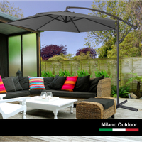 3M Outdoor Umbrella Cantilever With Protective Cover Patio Garden Shade