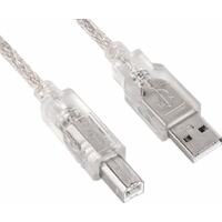 ASTROTEK USB 2.0 Printer Cable Type A Male to Type B Male Transparent Colour