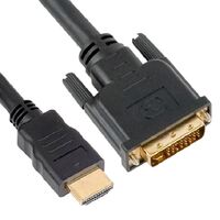 ASTROTEK HDMI to DVI-D Adapter Converter Cable Male to Male 30AWG OD6.0mm Gold Plated RoHS Black PVC Jacket