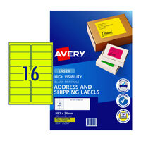 AVERY LaserLabel L7162FY 16Up Pack of 25