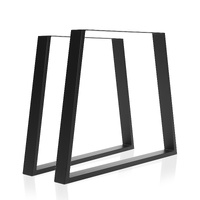 La Bella 2 Set Black Coffee Dining Table Legs Bench Trapezium DIY Steel Metal