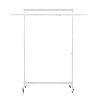 Meoktong Clothes Rack Coat Stand Hanging Adjustable Rollable Steel