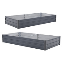 Home Ready Grey Raised Garden Bed Stand Galvanised Steel Planter