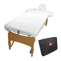 Forever Beauty Portable Massage Table Bed Therapy Waxing 3 Fold 70cm Wooden