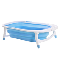 Baby Bath Tub Infant Toddlers Foldable Bathtub Folding Safety Bathing Shower