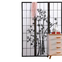 Scituate Free Standing Foldable  Room Divider Privacy Screen Bamboo Print