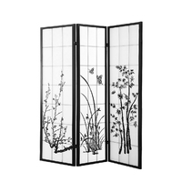Almondbury Room Divider Screen Door Stand Privacy Fringe Wood Fold Blossom